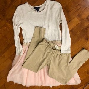 GapKids Pink Sparkly Dress with matching leggings